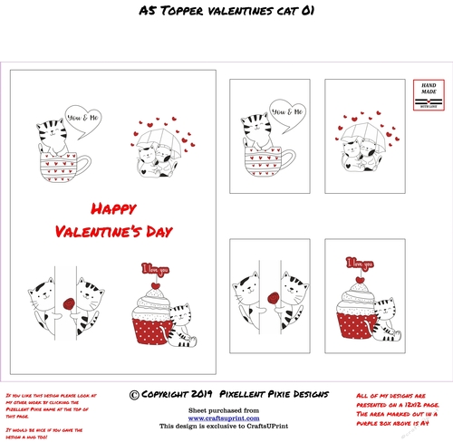 Topper Valentine Cats 01
