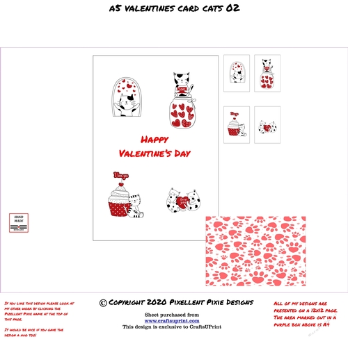 A5 Valentines Card Cats 02
