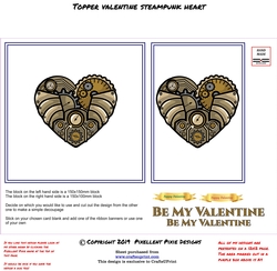 8x8 Steampunk Heart Valentine Topper