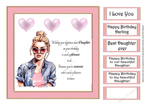 PINK - FEMALE WITH HEART BALLOONS