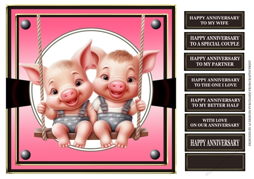 CUTE PIGGY COUPLE ON A SWING