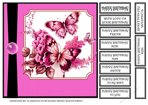 PINK FLORAL BUTTERFLY