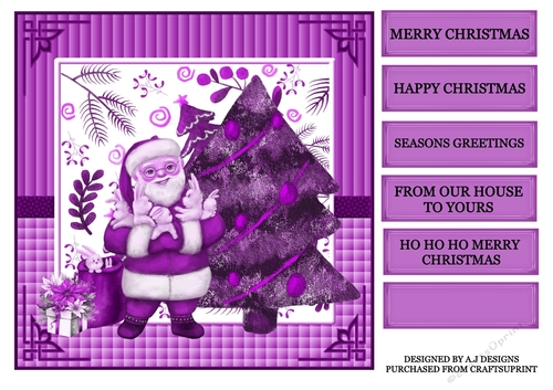 HO HO HO MERRY CHRISTMAS PURPLE