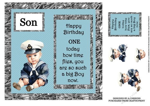 BOY HAPPY 1ST BIRTHDAY BLUE