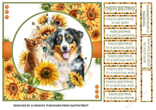 PETS WITH SUNFLOWERS