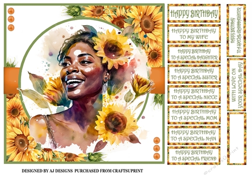 GIRL WITH SUNFLOWERS - ETHNIC