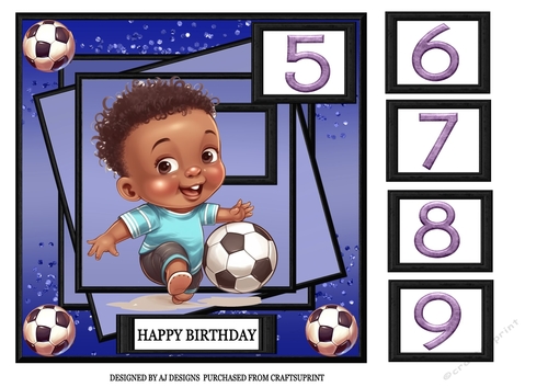 BIRTHDAY FOOTBALLER 1 BLUE