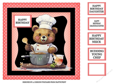 BIRTHDAY CHEF BEAR FEMALE