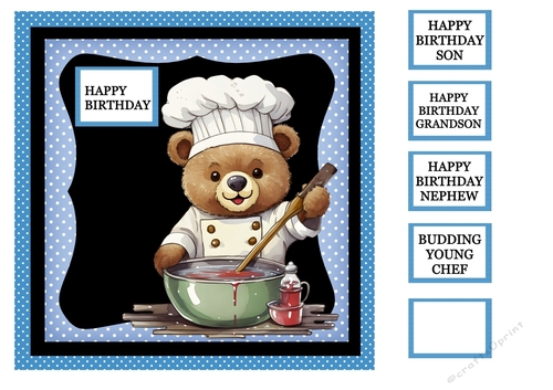 BIRTHDAY CHEF BEAR MALE