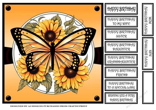 BUTTERFLY AND SUNFLOWERS