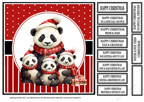 CHRISTMAS PANDA FAMILY