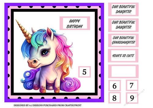 GIRLS BIRTHDAY-UNICORN PURPLE