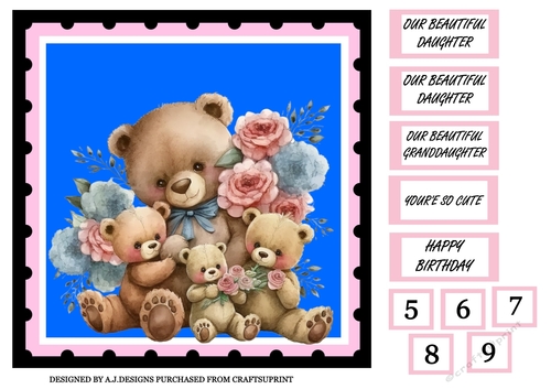 GIRLS BIRTHDAY-MOTHER AND BABY BEARS 1