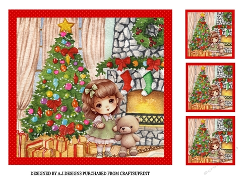 GIRL WITH TEDDY-CHRISTMAS 