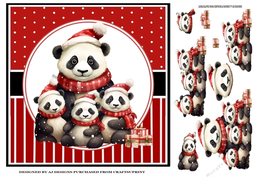 CHRISTMAS PANDA FAMILY KIT