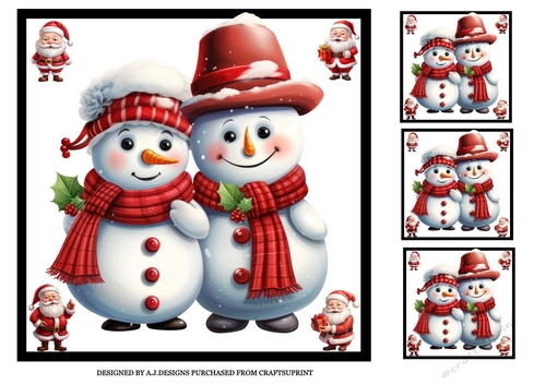 CHRISTMAS SNOW MAN AND WOMAN