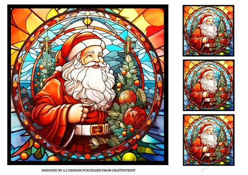 SANTA STAINED GLASS 1