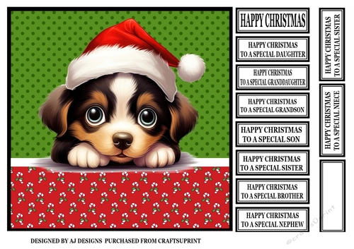 CHRISTMAS PEEKING PUPPY