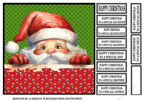 CHRISTMAS PEEKING SANTA