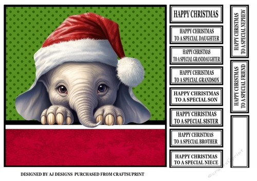 CHRISTMAS PEEKING ELEPHANT