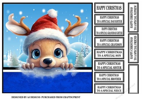 CHRISTMAS PEEKING REINDEER 2