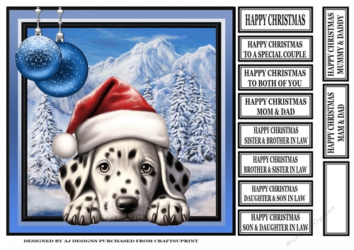 CHRISTMAS DOG IN A SANTA HAT 1