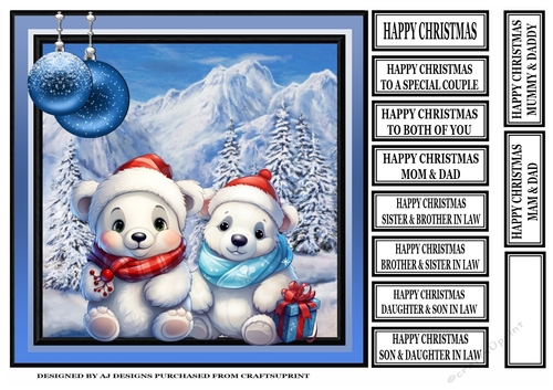 CHRISTMAS POLAR BEAR COUPLE