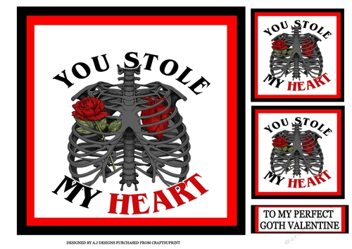 YOU STOLE MY HEART VALENTINE GOTH
