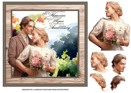 HAPPY ANNIVERSARY WOODEN FRAME