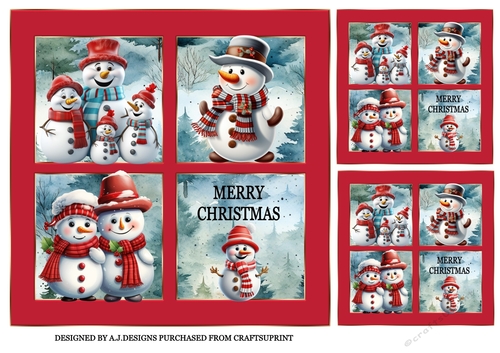 MERRY CHRISTMAS SNOWMEN 