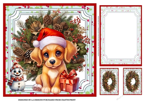CHRISTMAS DOG WITH PRESENT KIT