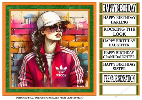 cup1394726_123820 - BIRTHDAY TEEN GIRL IN CAP GREEN