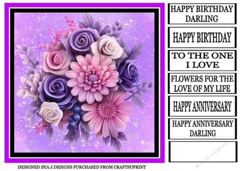 PURPLE FLOWERY GREETING