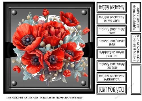 BIRTHDAY BLACK WITH FLOWERS FEMALE