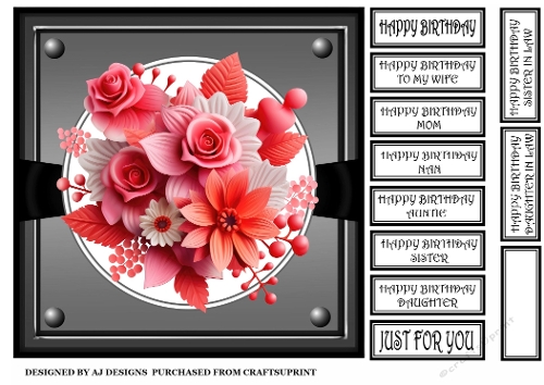 BIRTHDAY BLACK WITH FLOWERS FEMALE 1