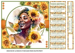 GIRL WITH SUNFLOWERS - ETHNIC