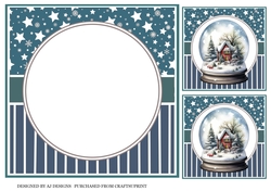 BLUE SNOWGLOBE INSERT