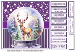 DEER IN A SNOWGLOBE - PURPLE
