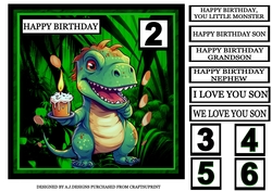 DINOSAUR AND CAKE GREEN