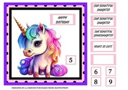 GIRLS BIRTHDAY-UNICORN PURPLE