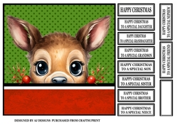 CHRISTMAS PEEKING DEER