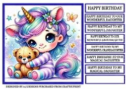 DAUGHTER UNICORN AND TEDDY