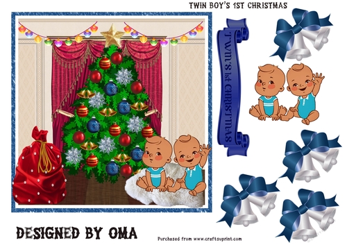 TWIN BABY BOYS 1ST CHRISTMAS