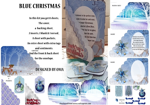 BLUE CHRISTMAS POCKET CARD