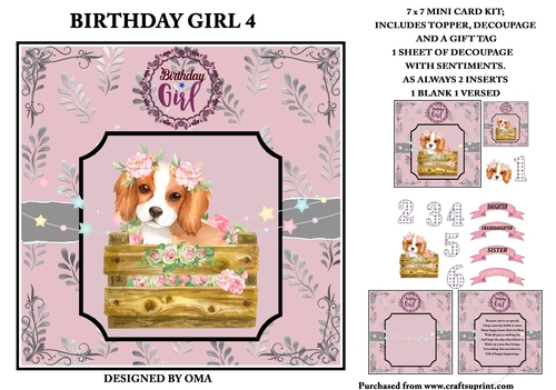 BIRTHDAY GIRL 4 puppy in a crate