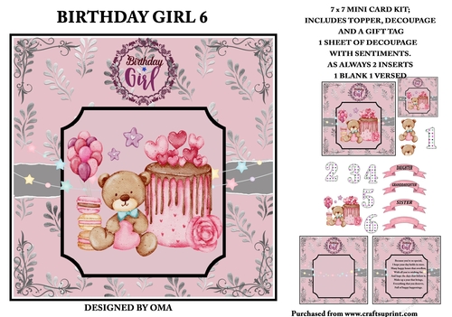 BIRTHDAY GIRL 6 teddy bear