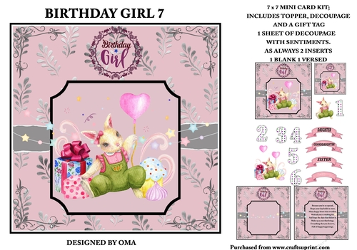 BIRTHDAY GIRL 7 rabbit