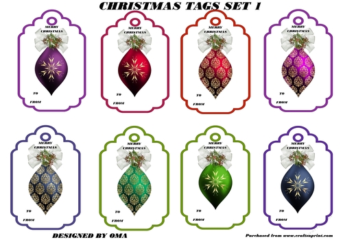 CHRISTMAS TAGS SET 1