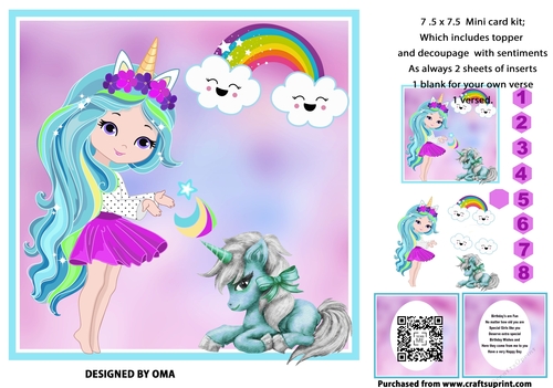 Turquoise Unicorn Girl