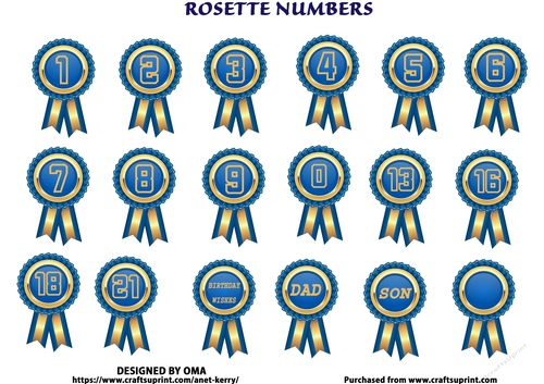 Blue rosette age badges